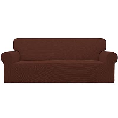 Easy-Going Housse de canapé Extensible 1 pièce pour canapé - Protection de Meubles Doux avec élastique en Bas pour Enfants, Tissu Jacquard élasthanne, Petits Carreaux (canapé, café)