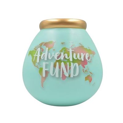 Handcrafted Adventure Fund World Map design Save And Smash Ceramic Money Box Eco Freindly & Recyclable Piggy Bank Decorative Gift and Save for Self Care & Holdiays