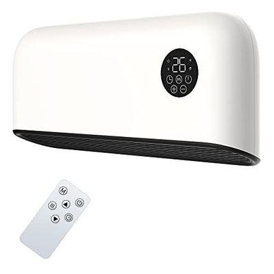 MYLEK Over Door Heater 2000W Wall Mounted Indoor Overdoor Hot Air Downflow Curtain - Fan - With Remote Control, PTC, (Silver, White) (MYOD606WH)