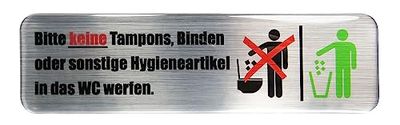 BIKE-label X900297VE Sticker No Tampons Sanitary Items Throw Toilet Sign