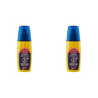 Prep, Lozione Repellente, Repellente Zanzare, a Base di Icaridina, Lunga Durata, Contro Zanzare Comuni, Tigre e Zecche - Formato 100 ml (Confezione da 2)