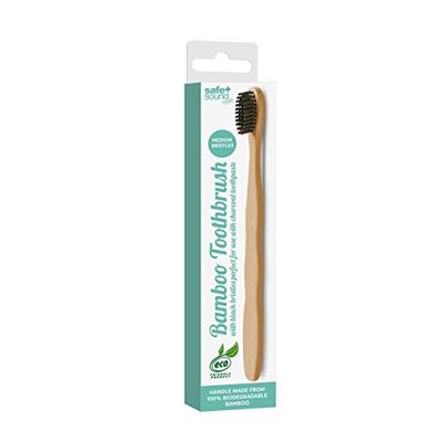 Safe + Sound Brosse à Dents Bambou Biodégradable au Charbon 21g