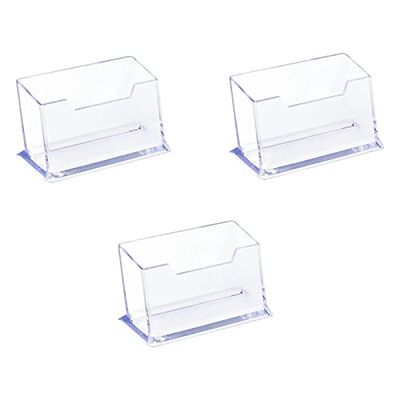 NA 3 Stks Visitekaarthouder Acryl Vrijstaande Brochure Folder Houders Display Plastic Visitekaartje Stands voor Kantoor Bureau Opslag (JY-011)