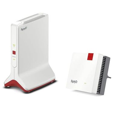 AVM Fritz!Repeater 6000 International - Repetidor/Extensor Wi-Fi 6, Tribanda & Fritz!Repeater 1200 AX International - Repetidor/Extensor Wi-Fi 6 (2.400 Mbps/5 GHz y 600Mbps/2