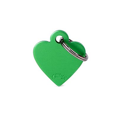 MyFamily Mèdaille pour chien Made in Italy, Petit Coeur, Collection Basic, 25x28 mm