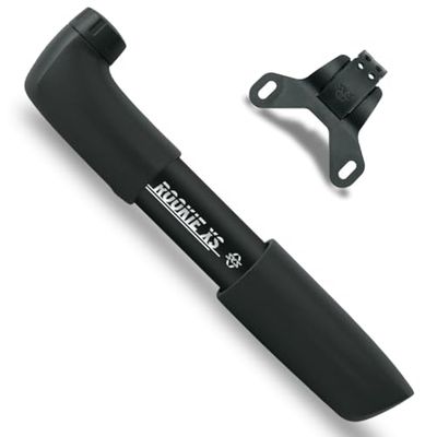 SKS GERMANY ROOKIE XS BLACK fietspomp met hoog pompvermogen (fietsaccessoires met omkeerbare kop voor alle ventielen, robuust en krachtig, max. druk: 6 bar/87 psi), zwart