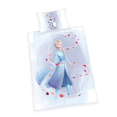 Herding Disney Frozen 2 Duvet Cover Set Biancheria da Letto, Flanella Cotone Lino, Multicolore, 40 x 60 cm, 100 x 135 cm