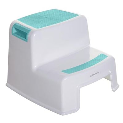 Dreambaby G685 Kinderkruk, opstapkruk, kinderkruk, antislip, twee niveaus, wit/blauw