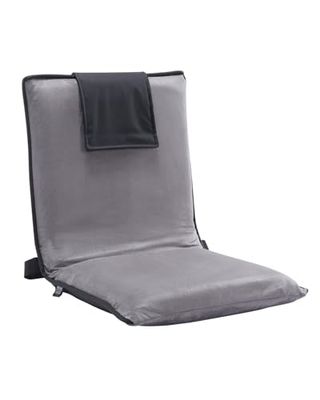 VEVOR Chaise de Sol Pliante, Fauteuil de Sol à 6 Positions réglables, Chaise de méditation Portable avec Dossier pour Lire, Regarder la télévision et Jouer, pour Enfants, Adolescents et Adultes, Gris