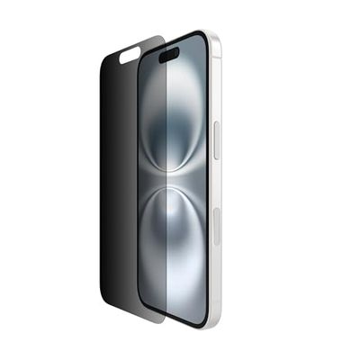 Belkin ScreenForce InvisiGlass Privacy screenprotector voor iPhone 16, krasbestendig, valbescherming, luchtbelvrije bevestiging, gerecycled glas, screen protector voor iPhone 16, iPhone 15, 14 Pro