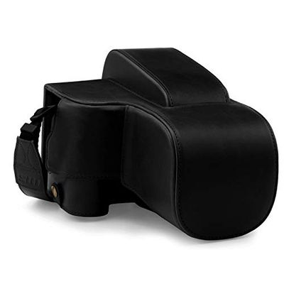 MegaGear PU Leather Case Compatible with Nikon Coolpix P950 - Black