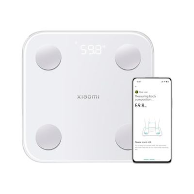 Xiaomi Body Composition Scale S400 - Báscula de baño con medición de doble frecuencia, 25 indicadores de salud, hasta 150 kg y 100 gr de precisión, app Xiaomi Home, blanco (Versión ES)