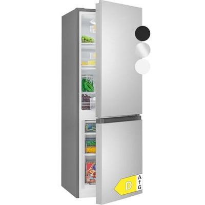 Bomann Réfrigérateur et congélateur 175L inox KG322-1-inox, Capacité nette : 175 litres, Contrôle de la température en continu, Charnières de porte à droite, interchangeables, Pieds réglables