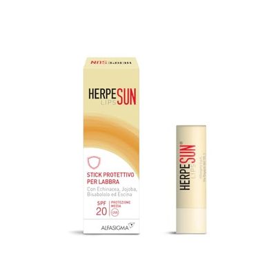 Herpesun Lips, Stick Labbra con Protezione solare SPF 20, 5 ml