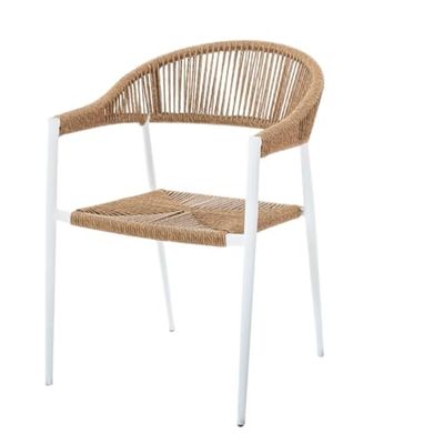BigBuy Home Tuinstoel Neska II, wit, synthetisch, aluminium, 56 x 59,5 x 81 cm