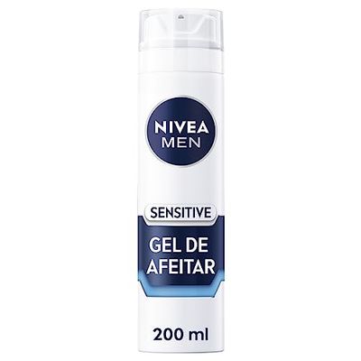NIVEA MEN Sensitive Gel de afeitar para piel sensible, gel facial con tecnología Ultra Glide para un afeitado libre de irritaciones - 1 x 200 ml