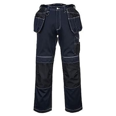 Portwest T602 PW3 Werkbroek met Holsterzakken, Normaal, Marine/zwart, Grootte 40