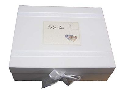 White Cotton Cards WLLH2X - Caja de recuerdos de boda (tamaño grande), diseño de corazones