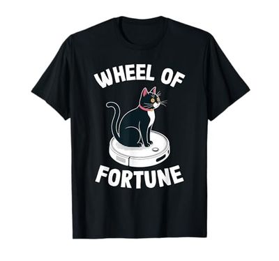 Wheel of Fortune Cat On Robot Vacuum Cleaner Cat T-Shirt