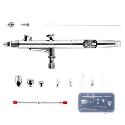 VEVOR Pistola de Aerógrafo Alimentación por Gravedad Doble Acción con Boquillas 0,3/0,5 mm Kit de Aerógrafo con Vasos de Cobre 2/7/12 ml Accesorios de Limpieza para Pintar Modelos, Postres, Pasteles