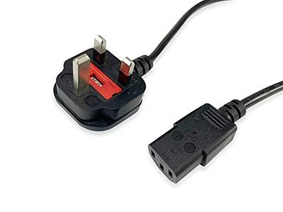 Equip IEC-stroomkabel UK C13 naar BS1363 2 m stekker/bus zwart