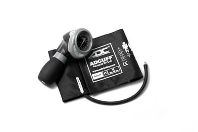 ADC Diagnostix 703 Professional Palm Style Aneroid Sphygmomanometer with Adcuff Nylon Blood Pressure Cuff, Adult, Black