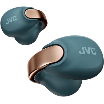 JVC Bezprzewodowe słuchawki Bluetooth | 24h baterii i szybkie ładowanie | Słuchawki z otwartym uchem | Lekkie i wodoodporne | Słuchawki sportowe z IPX4 i sterowaniem dotykowym - HA-NP1T niebieski