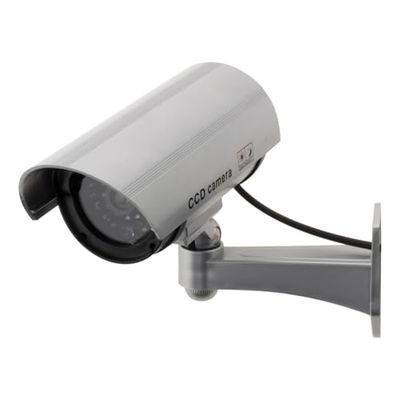 Otio - Telecamera Di Sorveglianza Fittizia Con LED Di Dissuasion - Riproduce Una Vera Telecamera Di Videosorveglianza - Alimentazione A Batteria - Uso Interno/Esterno - Bianco