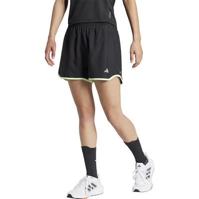 adidas Pantaloncini Corti da Donna Run It, XS, 7,6 cm, Nero/Menta