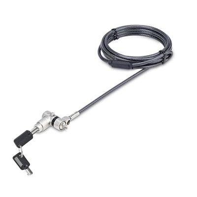 StarTech.com 3-in-1 Universal Laptop Lock 6.6ft (2m), Master Keyed Security Cable, Compatible With Noble Wedge/Nano/K-Slot
