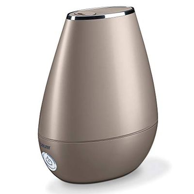 Beurer LB 37 luchtbevochtiger met microfijne ultrasone verstuiving, stille nachtmodus, aromafunctie, toffee