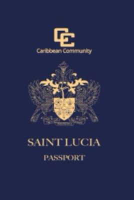Saint Lucia Passport Replica Lined Hardcover 6'' x 9'' Notebook / Journal 120 pages