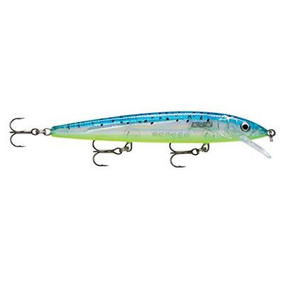 Rapala - Leurre de Pêche Husky Jerk - Matériel de Pêche avec Corps de Densité Neutre - Leurre Pêche d'Eau Douce - Prof de Nage 1.2-2.4m - Taille 14cm / 18g - Fabriqué en Estonie - Glass Blue Minnow