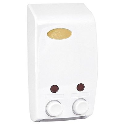 Garcia de Pou Zeepdispenser met 2 uitgangen, 13,7 x 8 x 25 cm, Acrylonitrielbutadieenstyreen wit, One Size