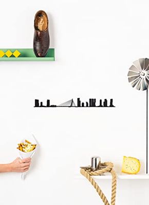 The Line - Rotterdam - Silueta decorativa de pared - Skyline - 50 cm - Negro