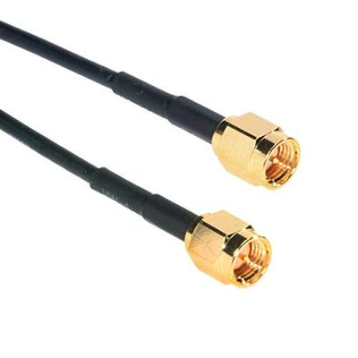 AMPHENOL CO-174SMAX200-005 Black RG174 SMA Coaxial Cable, 50 Ohm, SMA Male to SMA Male, 5'