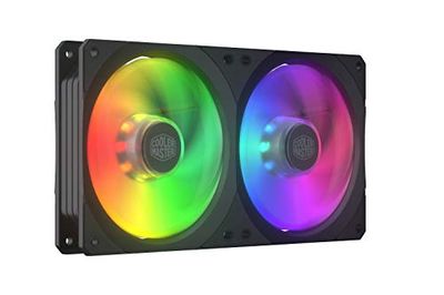 Cooler Master MasterFan SF240R ARGB Behuizing & koeling ventilatoren-makkelijk te installeren vierkant 240mm frame ontwerp met hybride bladen, vibratie dempende padding, en aanpasbare ARGB verlichting
