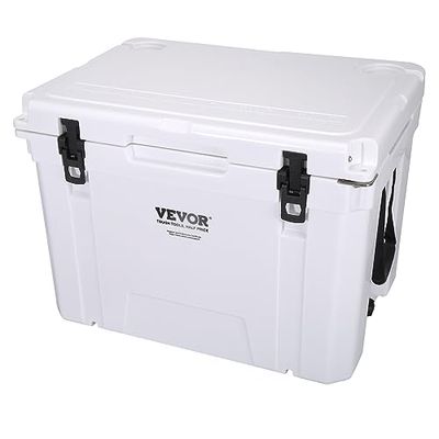 VEVOR Glacière Portable 61,5 L 60-65 Canettes Glacière Rigide Isotherme Hermétique en Plastique LLDPE Isolation en Mousse pour Garder Froid Les Aliments Boissons Randonnée Pique-Nique 64x46,5x47,5 cm