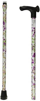 Days Contoured Grip Sticks, Walking Stick with Comfortable Grip for Enhanced Support, Features Central Handle Positioning to Reduce Wrist Strain, Non-Folding, 738-955MM - Left, Woodland Flowers