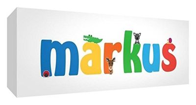 Little Helper MARKUS-515BLK-15DE - Souvenir de bébé - Personnalisable avec nom de garçon - Markus - Petit format - 5 x 15 x 2 cm