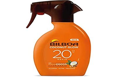 Bilboa, Coconut Glow Solar Trigger SPF 20, Solkräm med kokosnötsolja och vitamin E, lätt på huden, vattentåligt solskydd, 250 ml