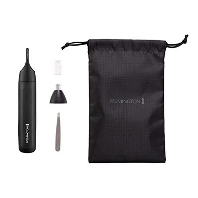 Remington Detail Kit for Men (Trimmer for Eyebrows and Fine Detailing, Rotary Trimmer for Nose and Ear, Comb Tweezers, Storage, Battery Operated with Battery Included) NE8000