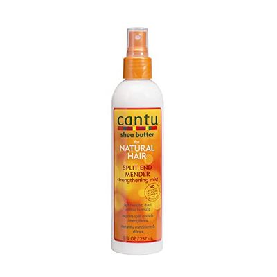 CANTU - Spray hidratante para pontas abertas - Repare e melhora o cabelo encaracolado, enriquecido com manteiga de carité, sem sulfatos, parabenos ou silicone, transparente, 237 ml