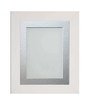 Frame Company Watson White Picture Photo Frame fitted with Perspex, 16x12 inch with Silver Mount for image size 12x8 inch