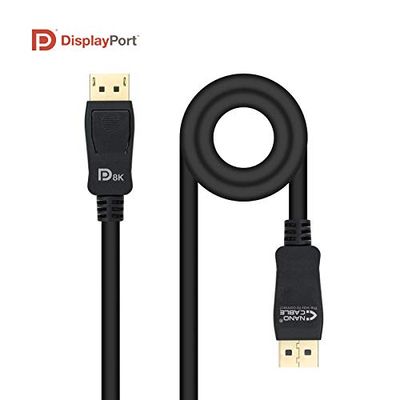 Brightium CABLE DISPLAYPORT 1.4 VESA, DP/M-DP/M, 0.5 M - Alta velocidad, resolución 8K, ideal para monitores y conexiones de video en alta definición.
