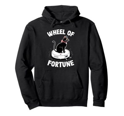 Wheel Of Fortune Cat On Robot Vacuum Cleaner Cat Pullover Hoodie