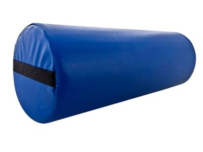 QUIRUMED Roller Cushion, 55 x 20 cm, Colour Blue, Leatherette, Ergonomic, Foam Padded, for Yoga, for Fitness, for Massage