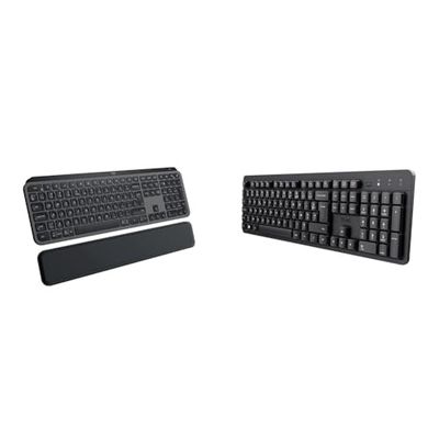 Logitech MX Keys S & Trust ODY II Draadloos toetsenbord, stil,