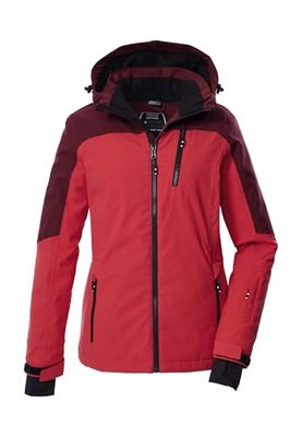 killtec Donna Giacca da sci/giacca funzionale con cappuccio e paraneve KSW 435 WMN SKI JCKT, modern red, 42, 43156-000