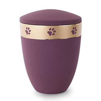 Urns UK Design Artigianale Funerale Luton Paw Rim Plum 1,5 l